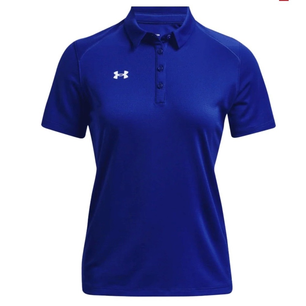 Under Armour Womens Team Tech Polo Royal Blue Short Sleeve Shirt 1370431 New S